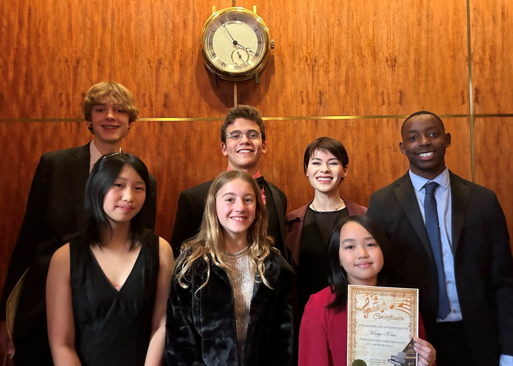 piano students gathered for a photo