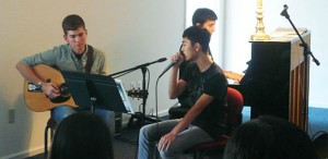 Songwriting students performing