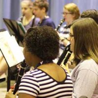 Clarinet students rehearsing at summer camp