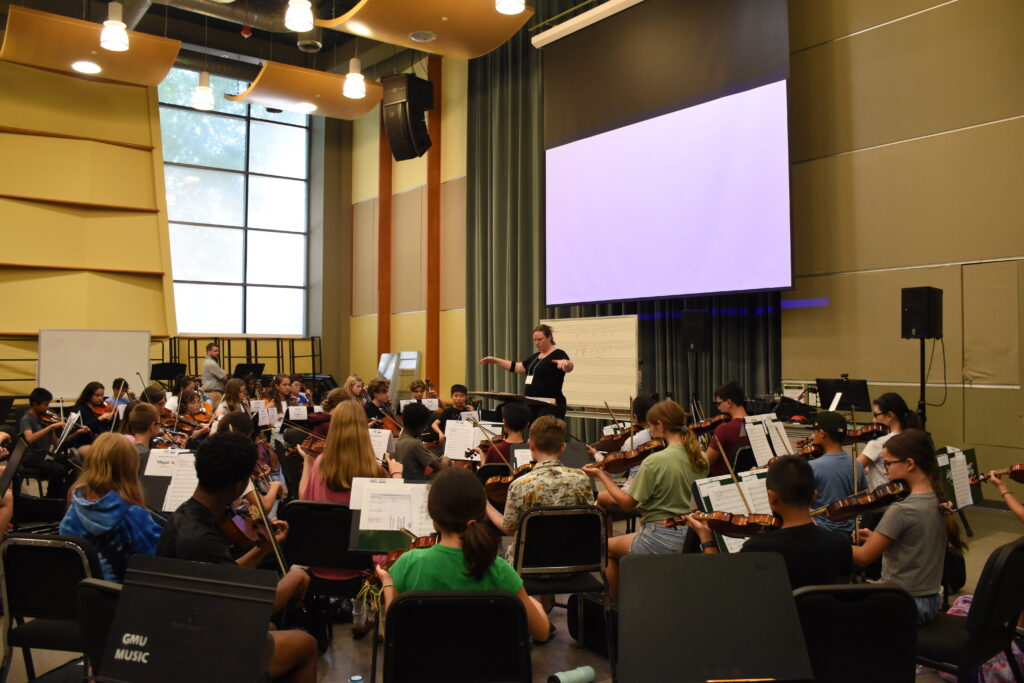 middle school orchestra rehearsal 