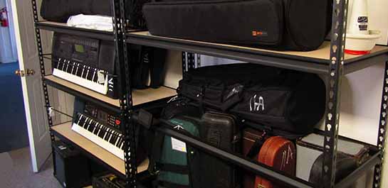Donated Musical Instrument Storage