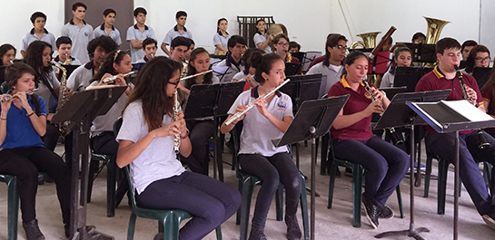 Music students rehearsing in Costa Rica