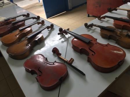 String instruments being repaired