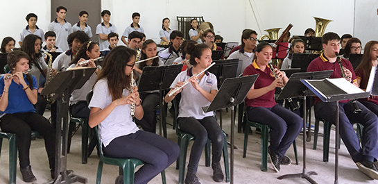 Music students rehearsing in Costa Rica