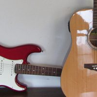 Two donated guitars