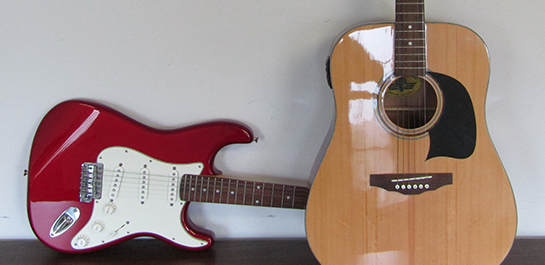 Two donated guitars