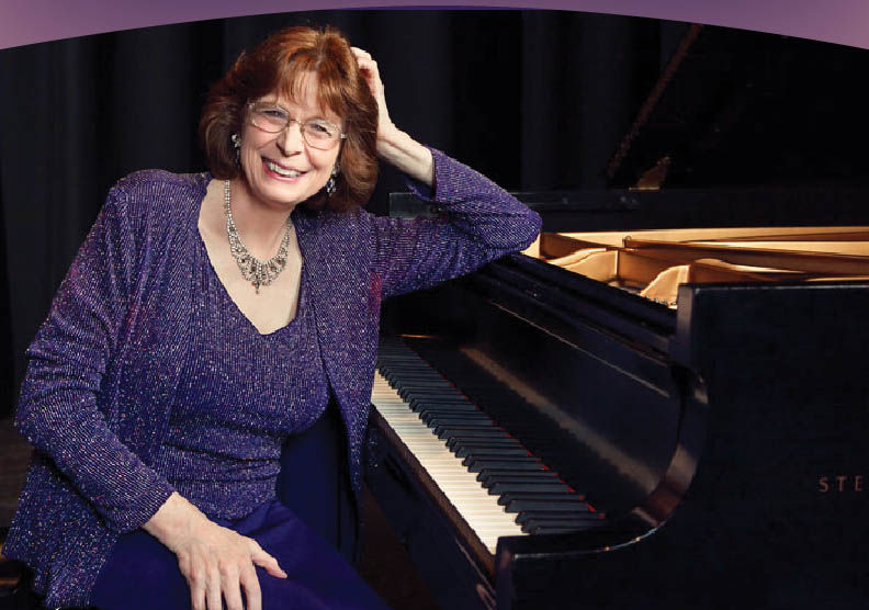 Linda Monson with grand piano