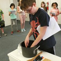 Students rehearsing at acting camp