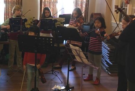 Violin students at Sunrise Assisted Living