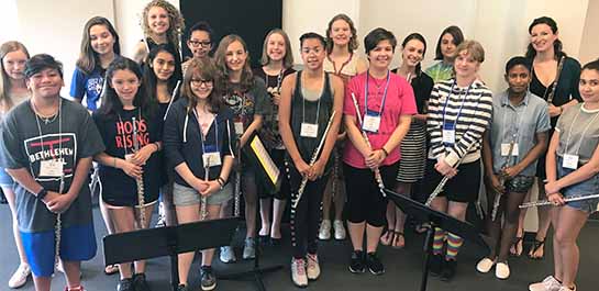 Students at summer flute camp