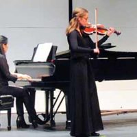 Student performing at recital