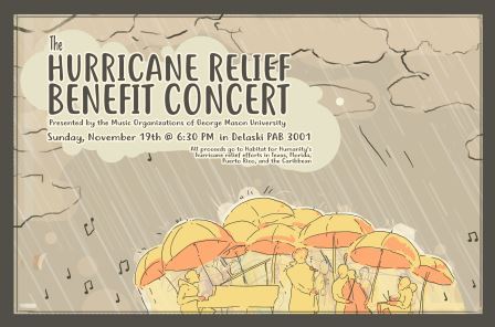 Hurricane Relief Benefit Concert Poster