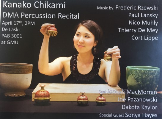 Kanako Chikami Percussion Recital flier