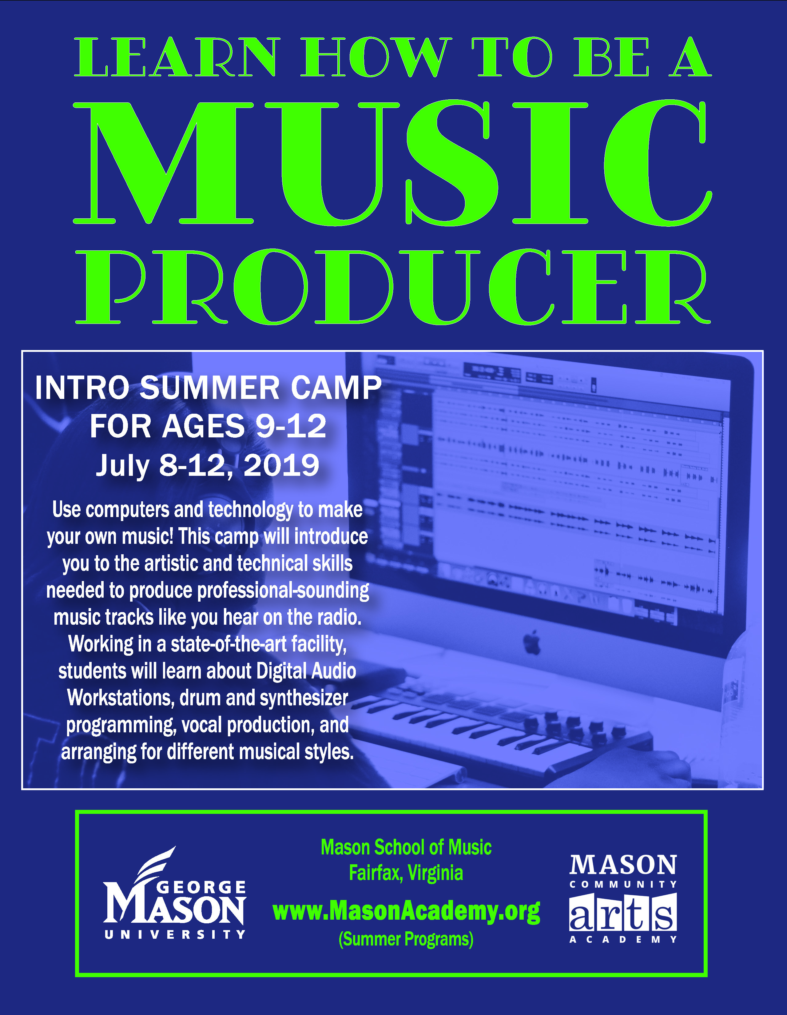 Music Producer Intro Camp 2019 Flier