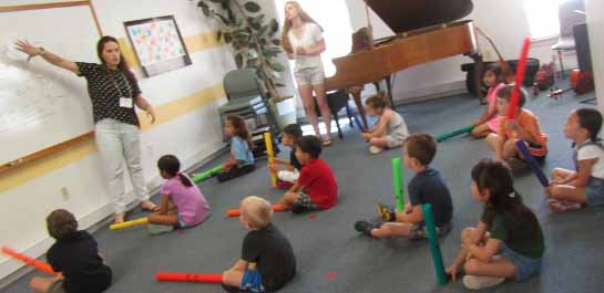 Young kids at music camp