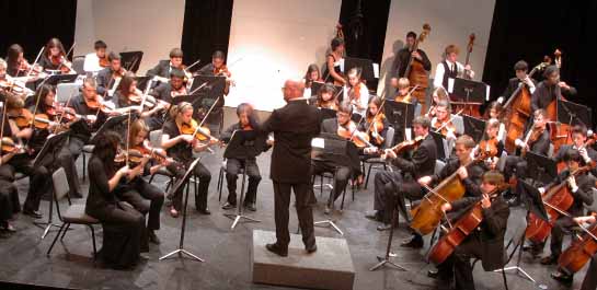 Summer orchestra students on stage