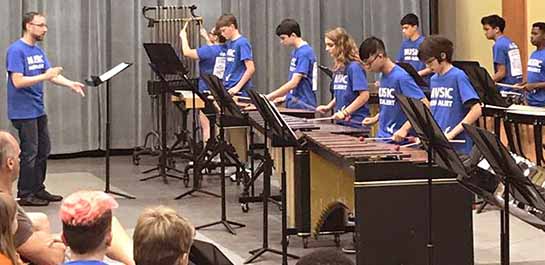 Students performing at summer percussion camp
