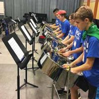 Students practicing at summer percussion camp