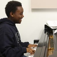 Piano students at summer camp