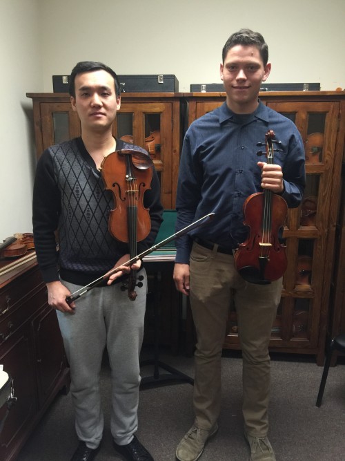 University students with violins
