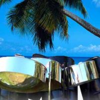 Steel pan on island