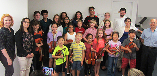 Group photo of summer violin students
