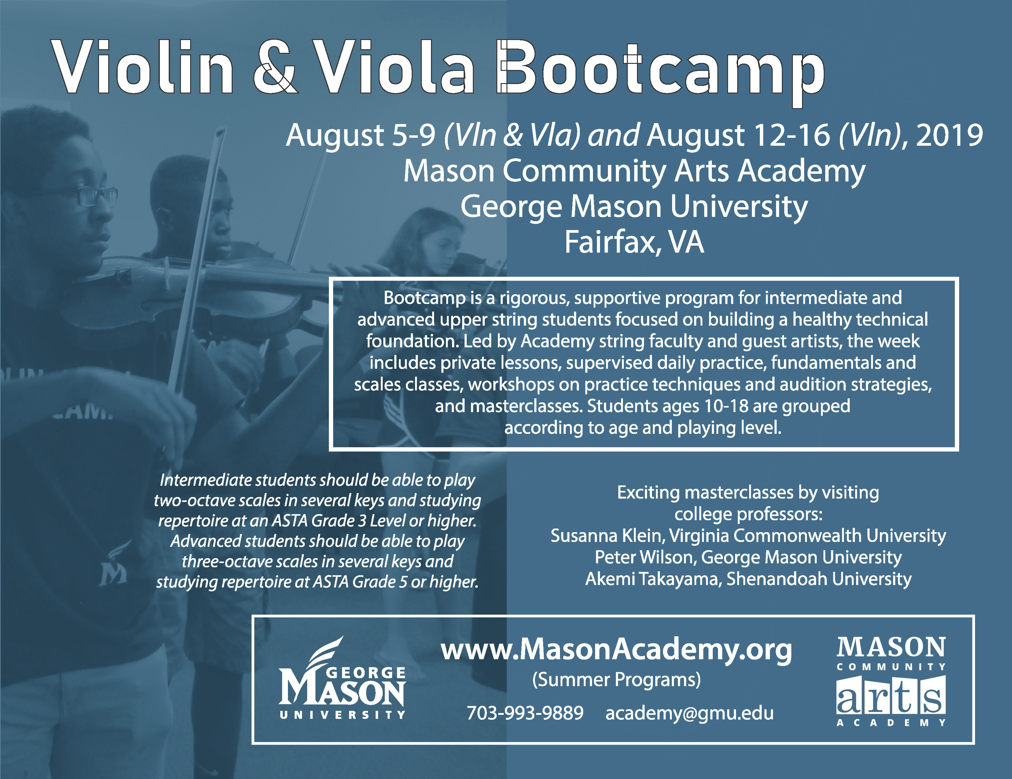 Violin Bootcamp 2019 Flier