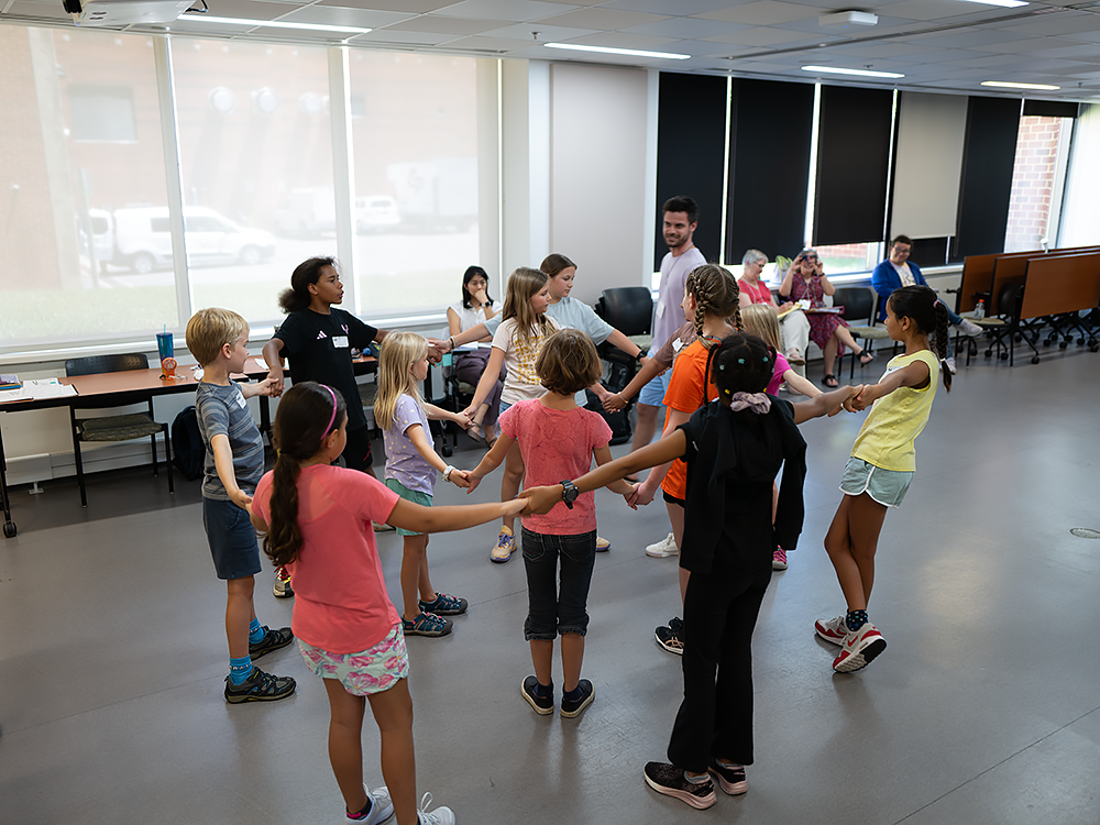 children playing a musical game